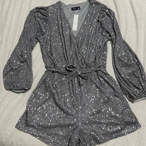 Silver Sequence Romper